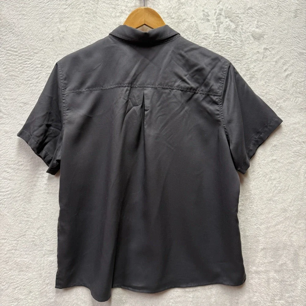 5.11 Tactical Short Sleeve Shirt Celia Mens XL Gray Tail Hem Pleated Button Up